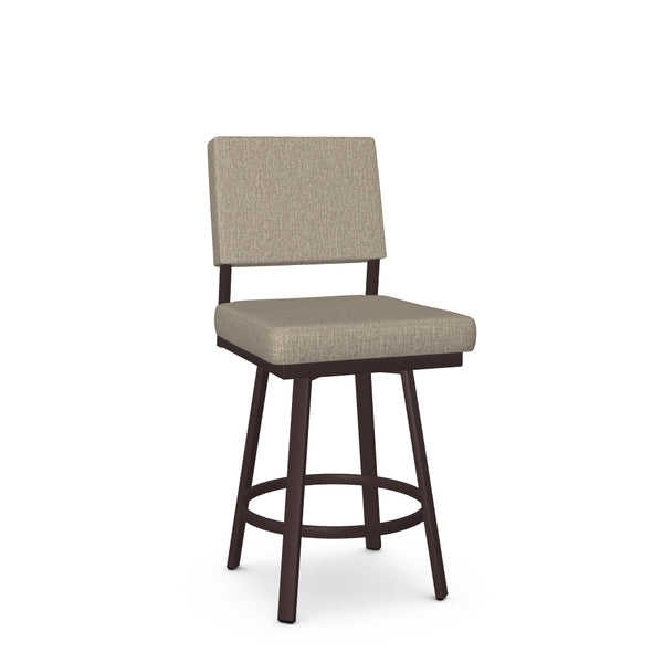 Mathilde - Swivel Stool with Upholstered Seat and Backrest by Amisco - 41340 - Stools Canada