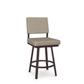 Mathilde - Swivel Stool with Upholstered Seat and Backrest by Amisco - 41340 - Stools Canada