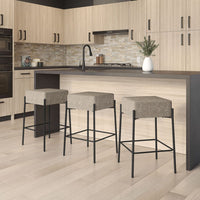 Otis - Non Swivel Stool with Upholstered Seat by Amisco - 40347 - Stools Canada