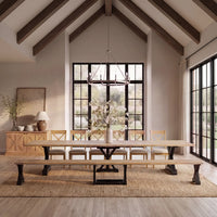 Gather Dining Set: Table + 1 Bench + 6 Chairs