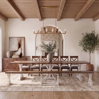 Gather Dining Set: Table + 1 Bench + 6 Chairs