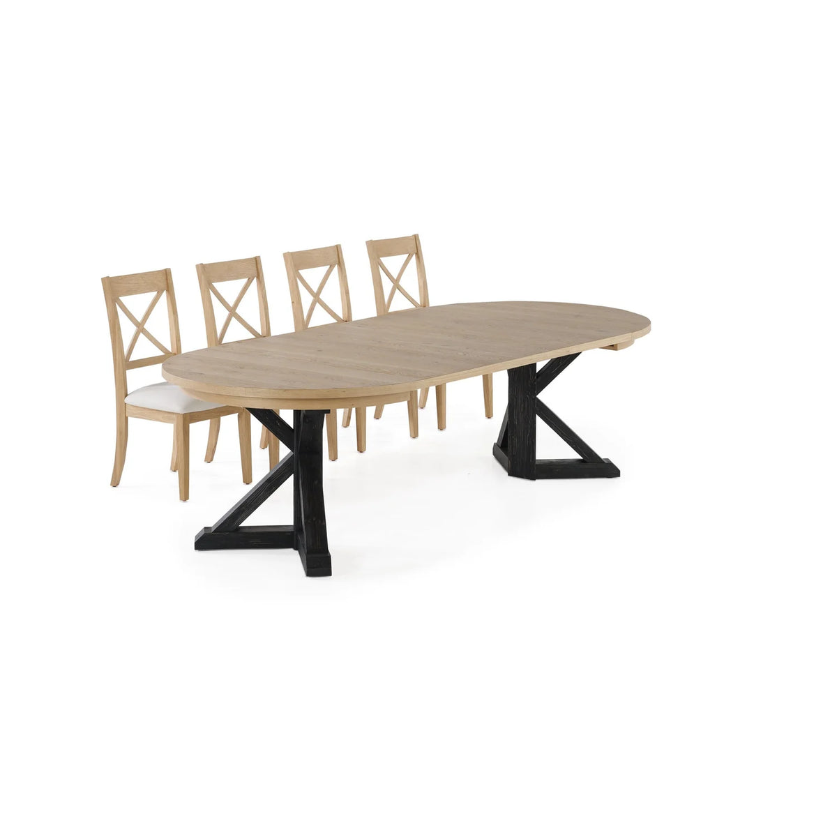 Gather Dining Set: Round Table + 4 Chairs