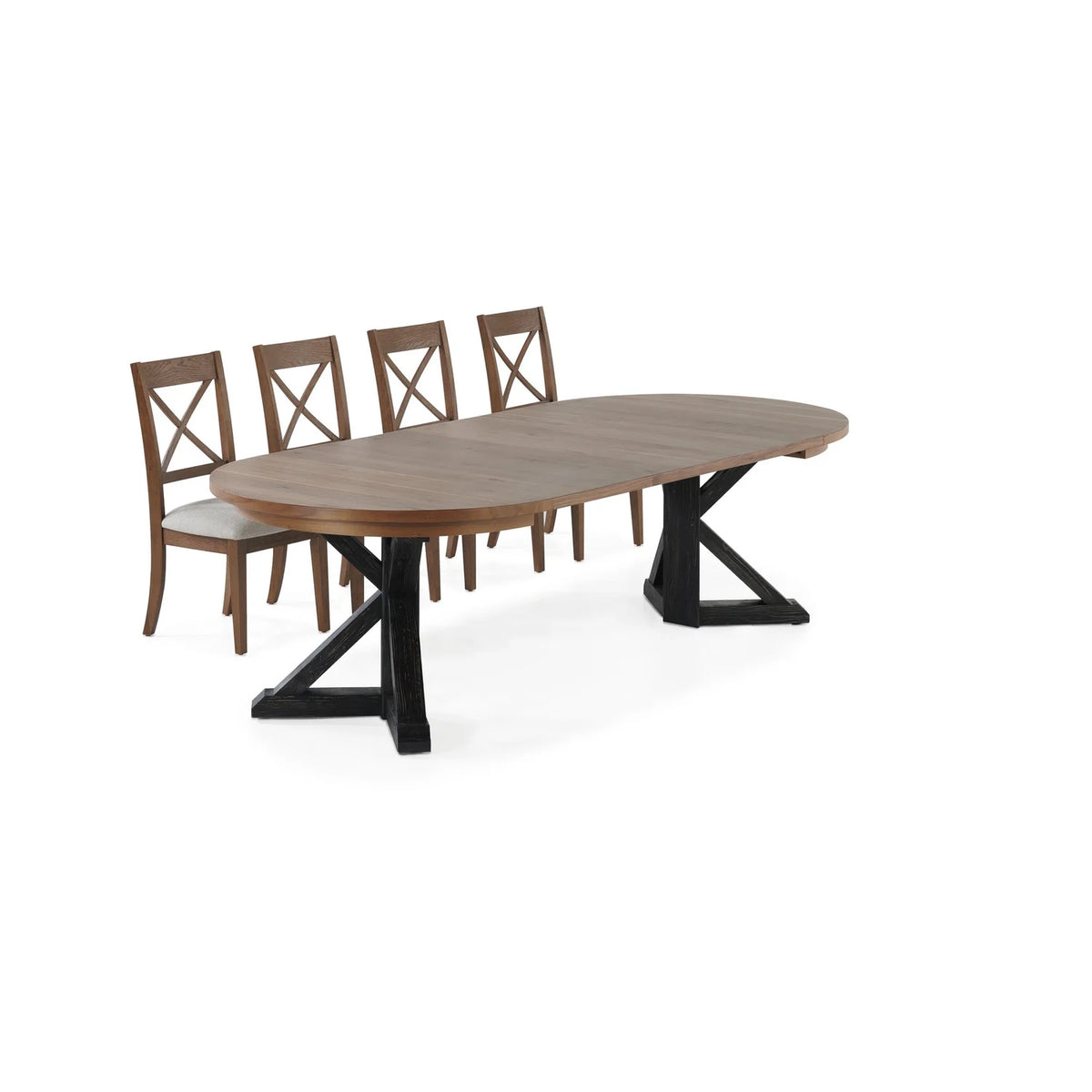 Gather Dining Set: Round Table + 4 Chairs