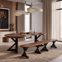 Gather Dining Set: Round Table + 1 Bench