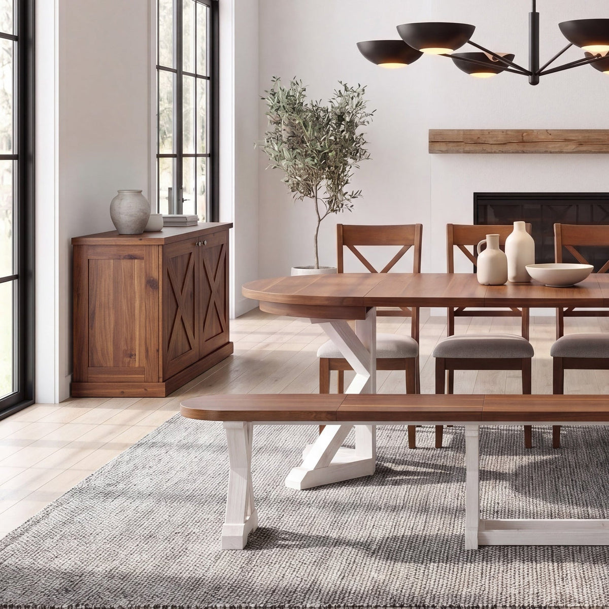 Gather Extendable Curved-End Bench