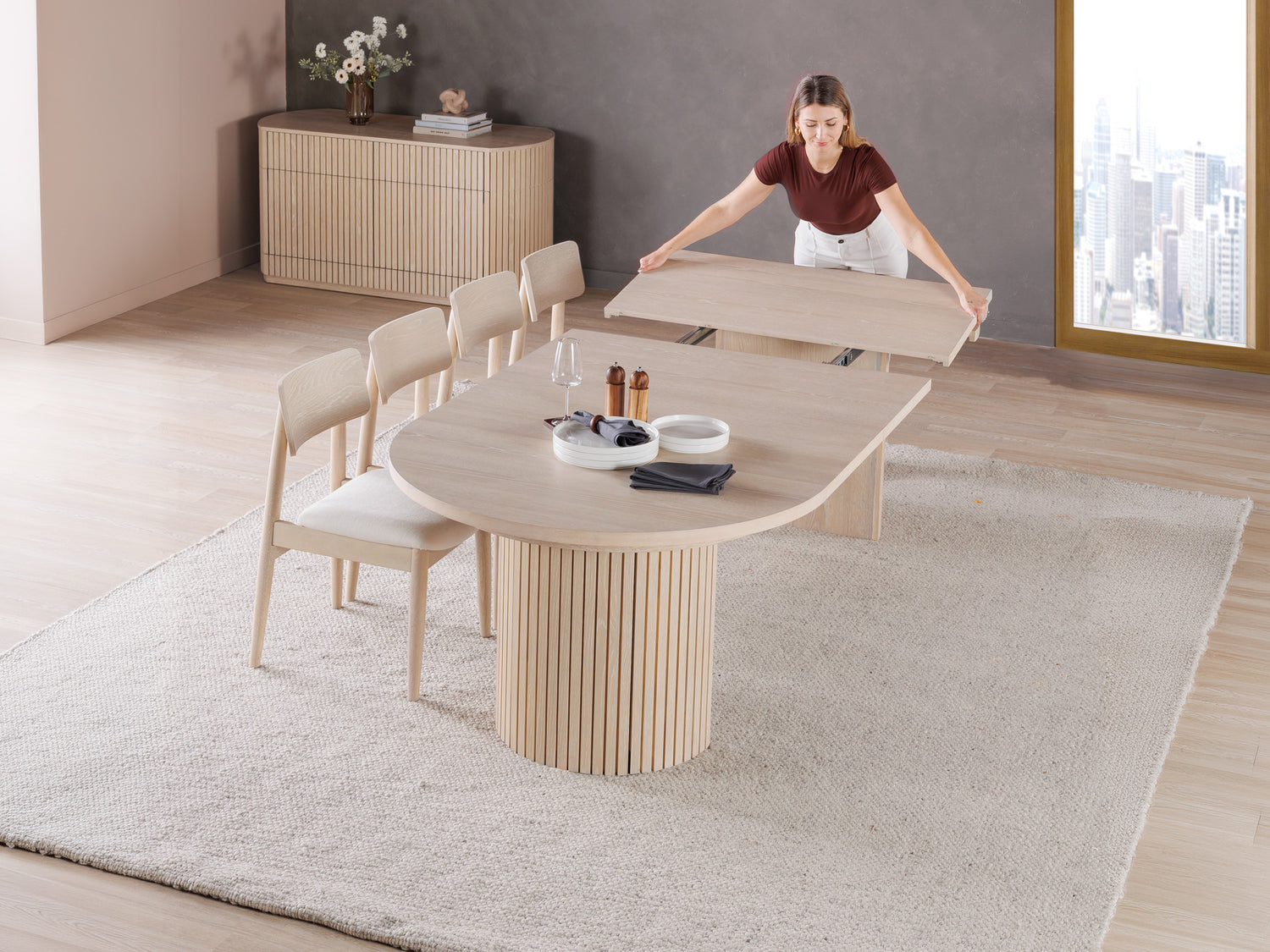 Transformer Round Dining Set - The Family | Table, 4x Transformer Round Chairs