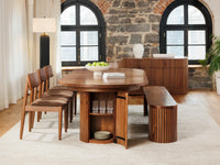 Transformer Round Dining Set - The Host | Table, 4x Chairs & Bench