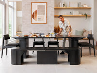 Transformer Round Dining Set - The Host | Table, 4x Chairs & Bench