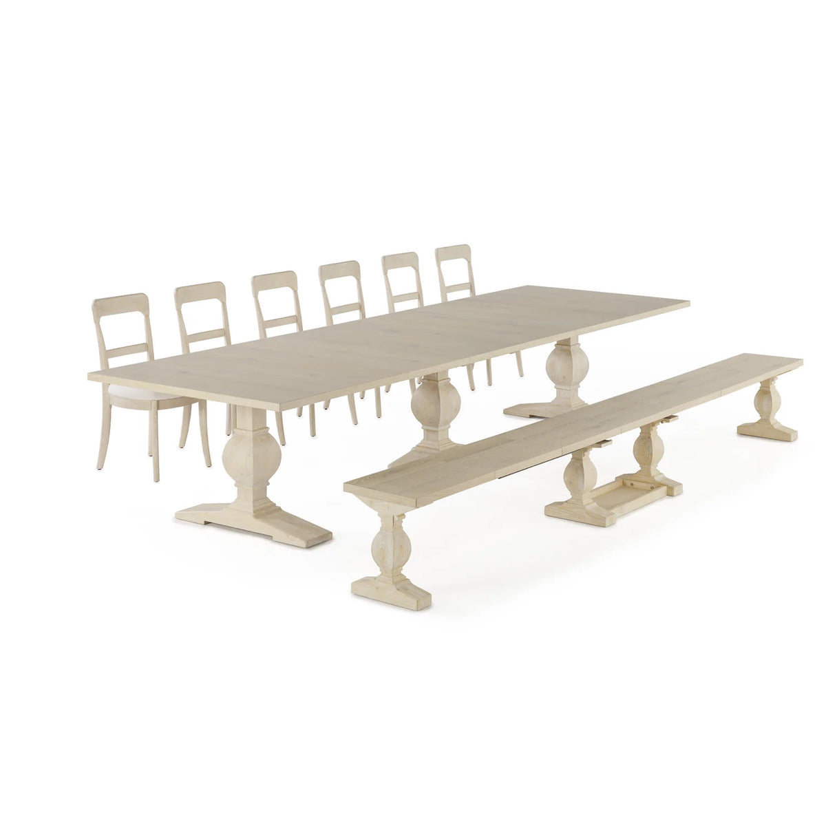 Savor Dining Set: Table + 1 Bench + 6 Chairs