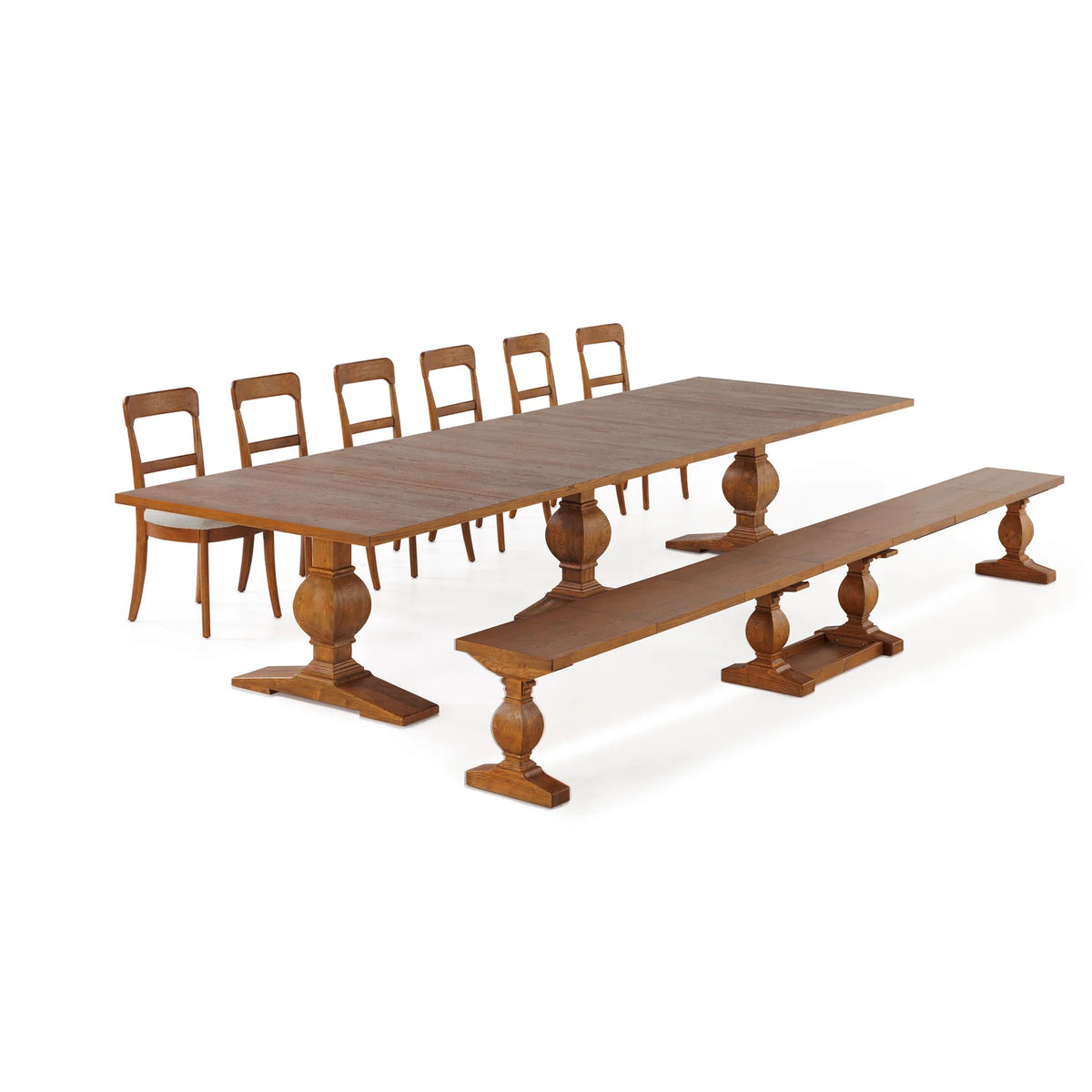 Savor Dining Set: Table + 1 Bench + 6 Chairs