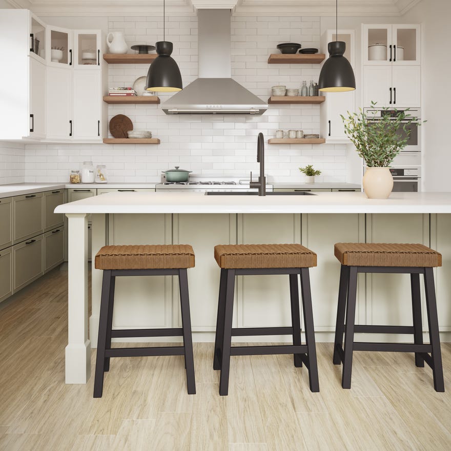 Tyler - Non Swivel Stool with Danish Cord Seat by Amisco - 40045 - Stools Canada