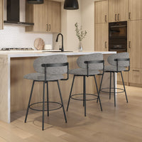 Wyatt - Swivel Stool with Upholstered Seat and Backrest by Amisco - 41564 - Stools Canada