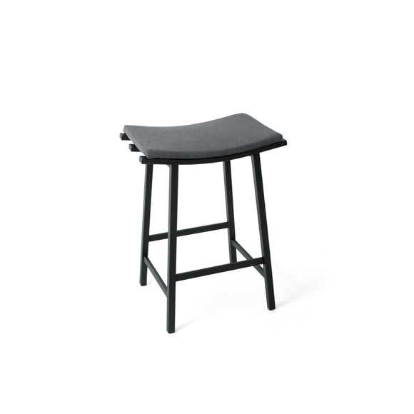 Nathan - Stationary Backless Saddle Stool with Upholstered Seat by Amisco - 40033 - Stools Canada