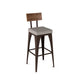Upright - Stationary Stool with Upholstered Seat and Distressed Wood Backrest by Amisco – 40264 - Stools Canada
