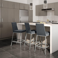 Luna - Stationary Stool with Upholstered Seat and Backrest by Amisco - 40317 - Stools Canada