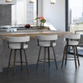 Fletcher Wood Stool - Swivel Stool with Upholstered Seat and Backrest by Amisco 41212 - Stools Canada