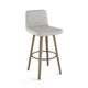 Visconti Wood Stool- Swivel Stool with Upholstered Seat and Backrest by Amisco 41253 - Stools Canada