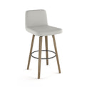 Visconti Wood Stool- Swivel Stool with Upholstered Seat and Backrest by Amisco 41253 - Stools Canada