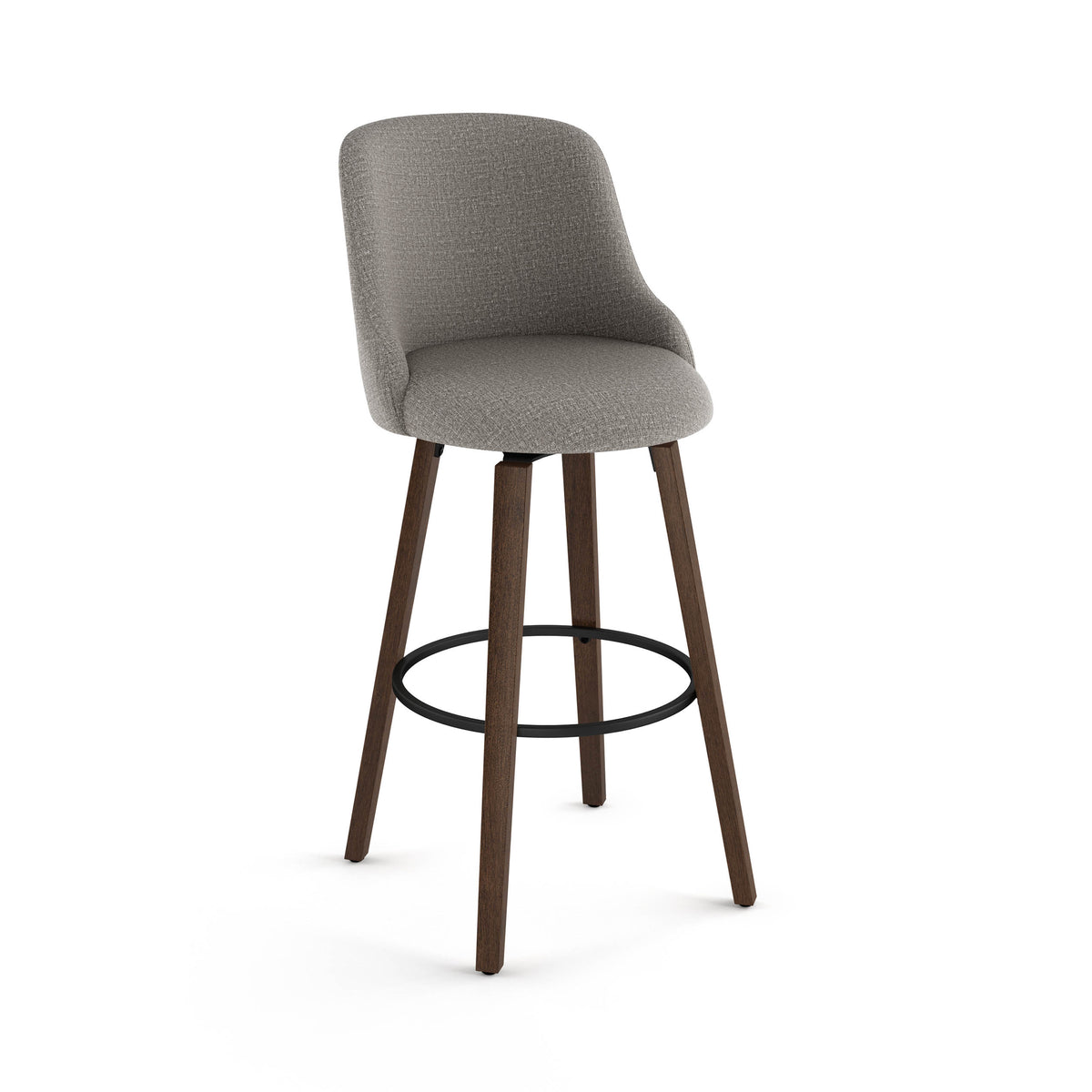 Diaz Wood Stool - Swivel Stool with Upholstered Seat and Backrest by A ...