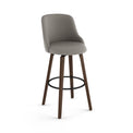 Diaz Wood Stool - Swivel Stool with Upholstered Seat and Backrest by Amisco 41297 - Stools Canada