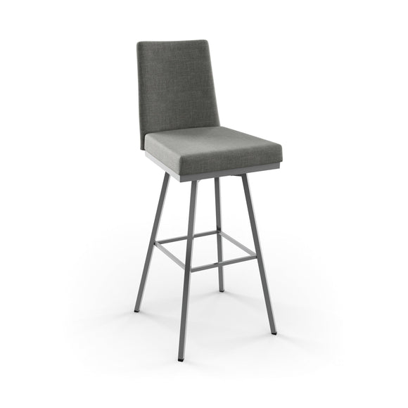 Linea - Swivel Stool with Upholstered Seat and Backrest by Amisco - 41320 - Stools Canada