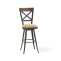 Kyle - Swivel Stool with Memory Return, Upholstered Seat and Metal Backrest with Wood Accent by Amisco – 41414 - Stools Canada