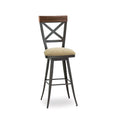 Kyle - Swivel Stool with Memory Return, Upholstered Seat and Metal Backrest with Wood Accent by Amisco – 41414 - Stools Canada