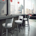 Brock - Swivel Stool with Upholstered Seat and Backrest by Amisco - 41435 - Stools Canada