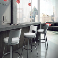 Brock - Swivel Stool with Upholstered Seat and Backrest by Amisco - 41435 - Stools Canada