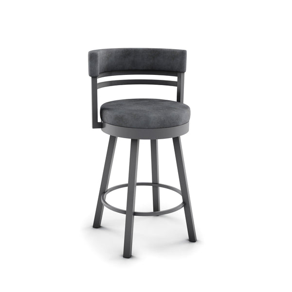 Ronny - Swivel Stool with Upholstered Seat and Backrest by Amisco - 41442 - Stools Canada