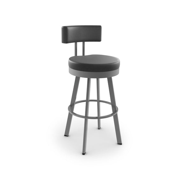 Barry - Swivel Stool with Upholstered Seat and Backrest by Amisco - 41445 - Stools Canada