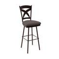 Marcus - Swivel Stool with Upholstered Seat and Metal Backrest by Amisco - 41451 - Stools Canada