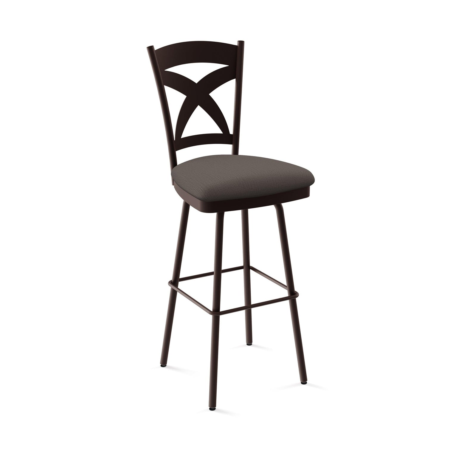 Marcus - Swivel Stool with Upholstered Seat and Metal Backrest by Amisco - 41451 - Stools Canada