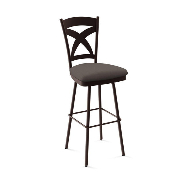 Marcus - Swivel Stool with Upholstered Seat and Metal Backrest by Amisco - 41451 - Stools Canada