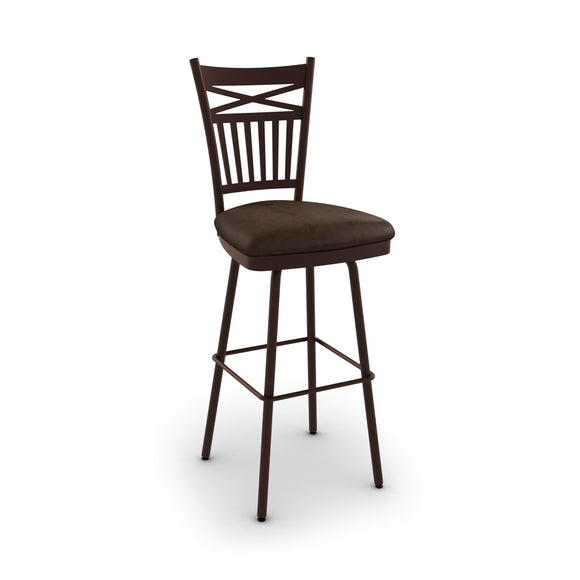 Garden - Swivel Stool with Upholstered Seat and Metal Backrest by Amisco - 41488 - Stools Canada