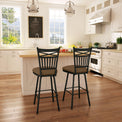 Garden - Swivel Stool with Upholstered Seat and Metal Backrest by Amisco - 41488 - Stools Canada