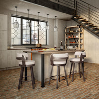Russell - Swivel Stool with Upholstered Seat and Backrest by Amisco - 41526 - Stools Canada