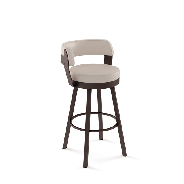 Russell - Swivel Stool with Upholstered Seat and Backrest by Amisco - 41526 - Stools Canada