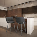 Easton - Swivel Stool with Upholstered Seat and Backrest by Amisco - 41535 - Stools Canada