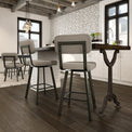 Brixton - Swivel Stool with Upholstered Seat and Backrest by Amisco - 41536 - Stools Canada