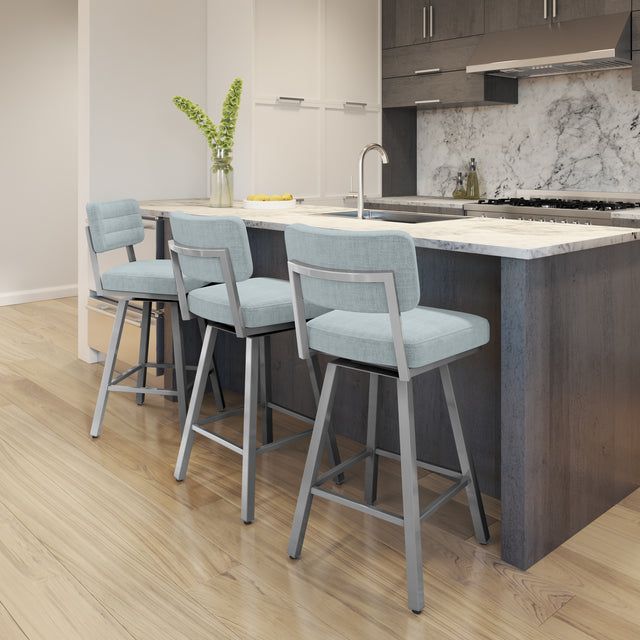 Phoebe - Swivel Stool with Upholstered Seat and Backrest by Amisco - 41571 - Stools Canada