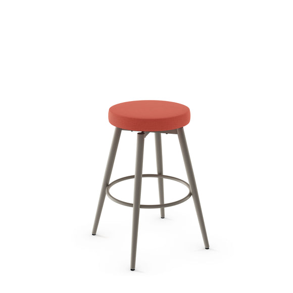 Nox - Backless Swivel Stool with Upholstered Seat by Amisco - 42534 - Stools Canada