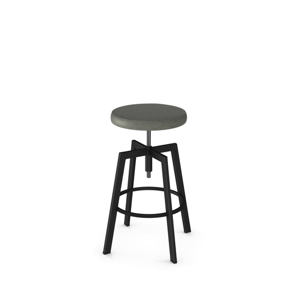 Architect - Adjustable Backless Screw Stool with Upholstered Seat by Amisco - 42563 - Stools Canada