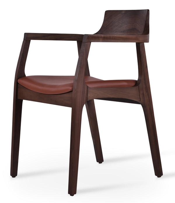 Adelaide - Dining Chair with Cinnamon PPM Seat and Walnut Finished Base by BNT sohoConcept - Stools Canada
