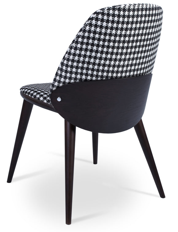 Aston - Dining Chair with Houndstooth Fabric Seat and Beech Wenge Base by BNT sohoConcept - Stools Canada