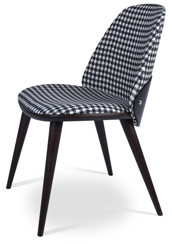 Aston - Dining Chair with Houndstooth Fabric Seat and Beech Wenge Base by BNT sohoConcept - Stools Canada