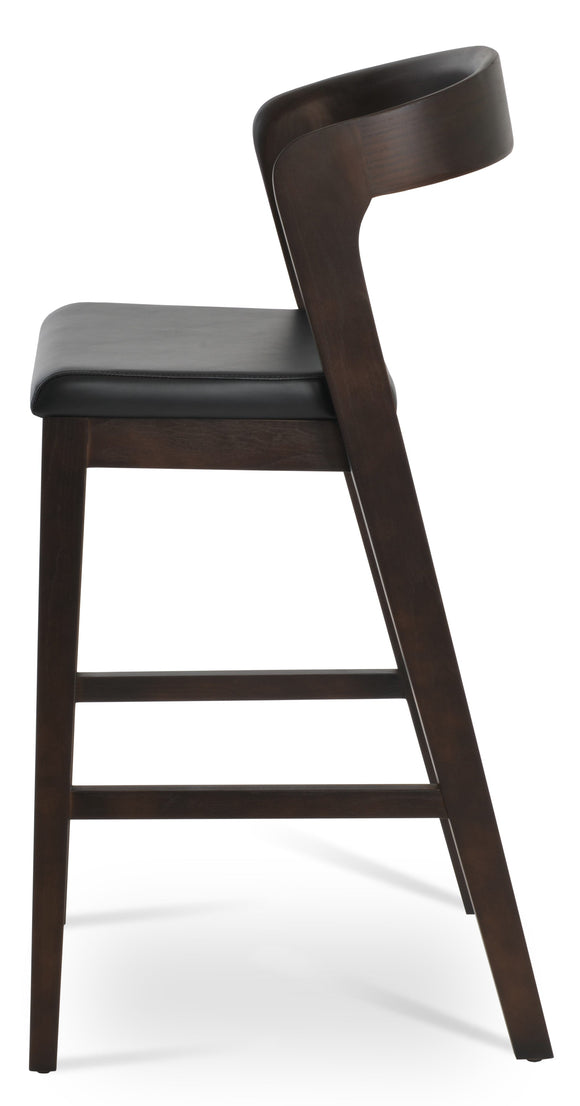 Barclay Stool - Black PPM Seat and Ash Walnut Wood Finished Base by BNT sohoConcept - Stools Canada
