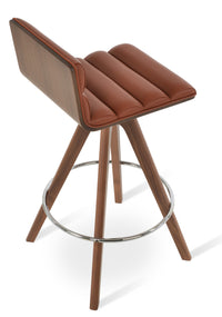 Corona - Comfort Pyramid Swivel Stool with Cinnamon PPM Seat and Beech Walnut Finished Wood Base by BNT sohoConcept - Stools Canada