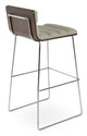 Corona - Comfort Wire Stool with Light Grey Leatherette and Chrome Wire Base by BNT sohoConcept - Stools Canada