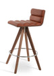 Corona - Comfort Pyramid Swivel Stool with Cinnamon PPM Seat and Beech Walnut Finished Wood Base by BNT sohoConcept - Stools Canada